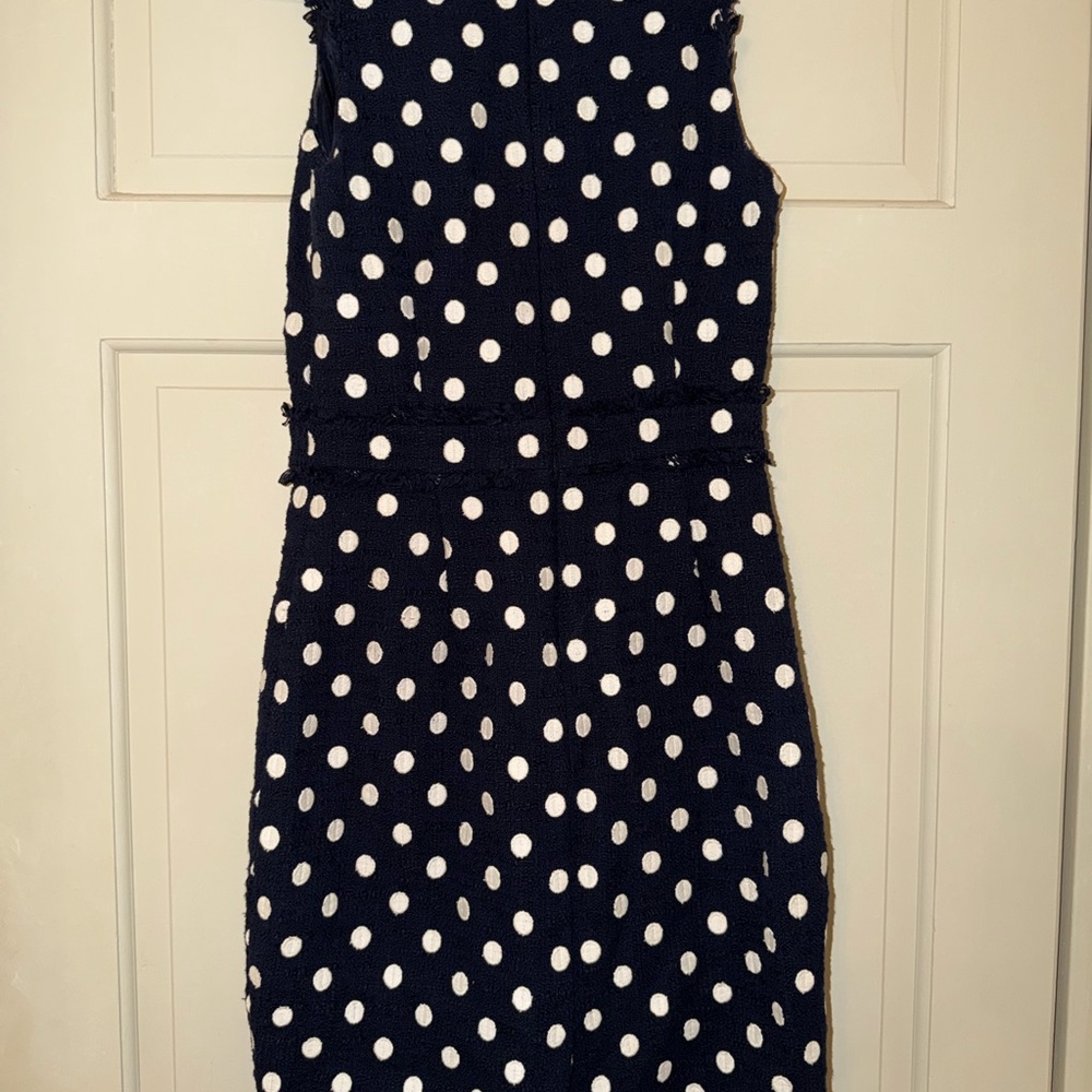 J.Crew Navy Polka Dot Sleeveless Dress - Picture 2 of 2